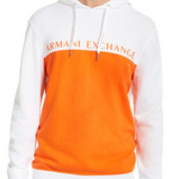 orange armani exchange hoodie
